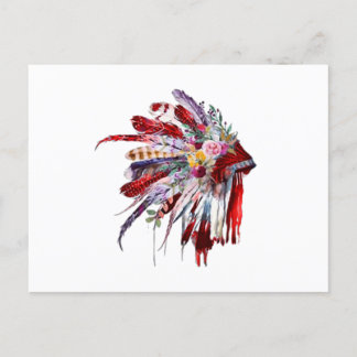Blommor från Native indian ger silhoutte Vykort