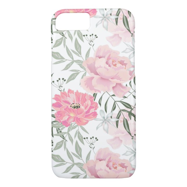 Blommor från Peonies rosa ros Case-Mate iPhone Skal (Baksida)
