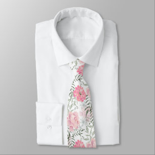 Blommor från Peonies rosa ros Slips