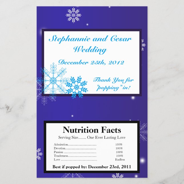 Blommor från Popcorn Wrapper White Snö Flygblad (Framsidan)