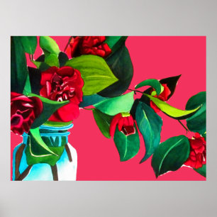 Blommor från popup-konst, ursprungliga, vattenfärg poster