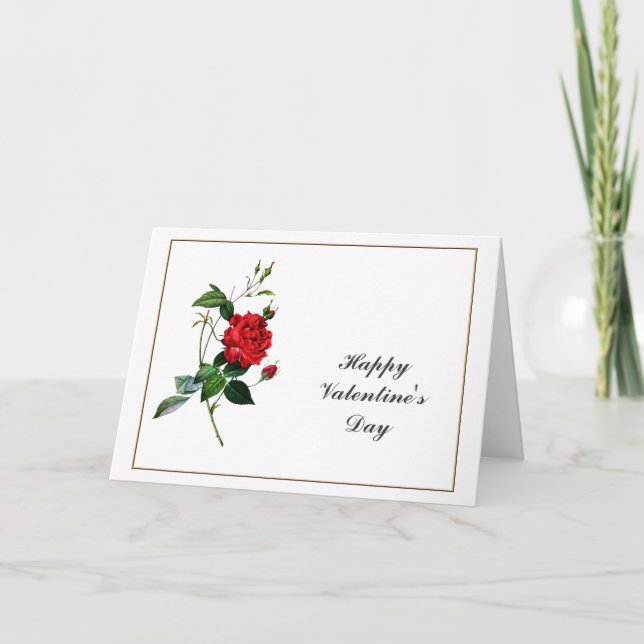 blommor från Röd ros, Pierre Joseph Redouté Helgkort (Framsida)