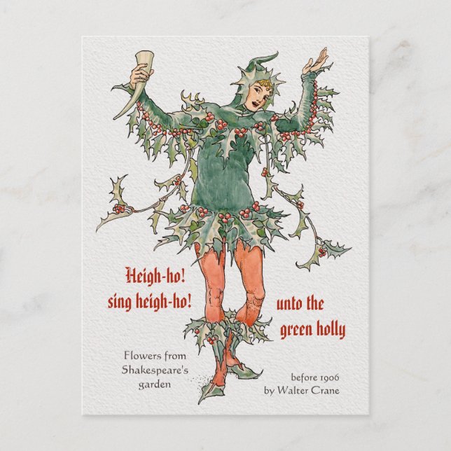 Blommor från Shakespeare Holly Walter Crane CC0968 Vykort (Framsida)