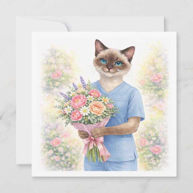 Blommor från sjuksköterska till mor julkort (Framsida)