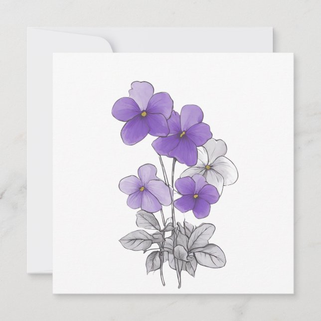 Blommor från vår 27, lina teckning, minimalist, gå (Framsida)