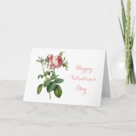 Blommor från vintage rosa ros lycklig hjärtans dag helgkort