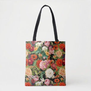 Blommor från vintagen lycklig mönster tygkasse