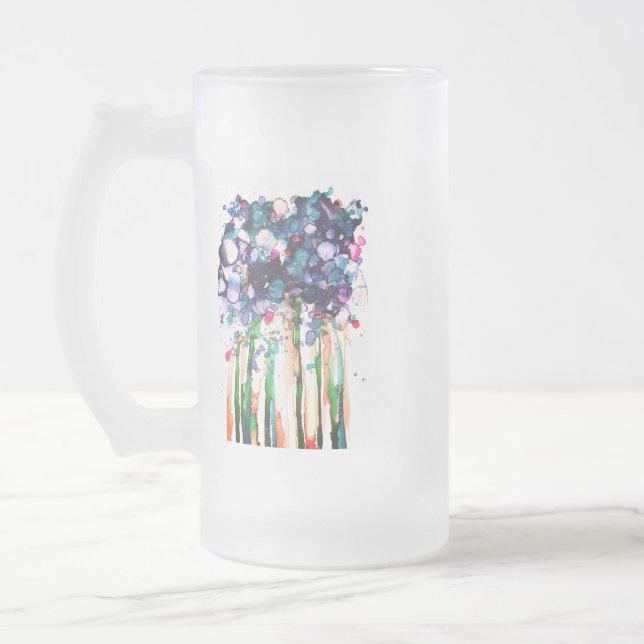 Blommor Frostat Ölglas (Vänster)