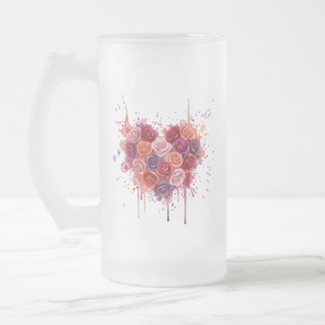 Blommor Frostat Ölglas (Vänster)