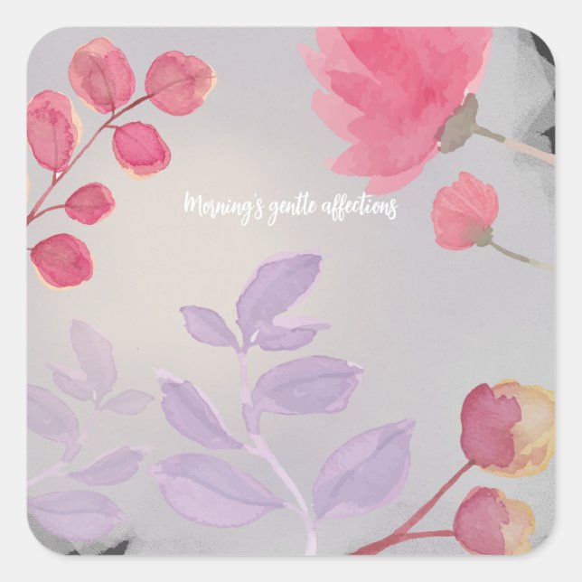 Blommor Fyrkantigt Klistermärke (Framsida)