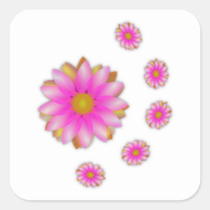 Blommor Fyrkantigt Klistermärke