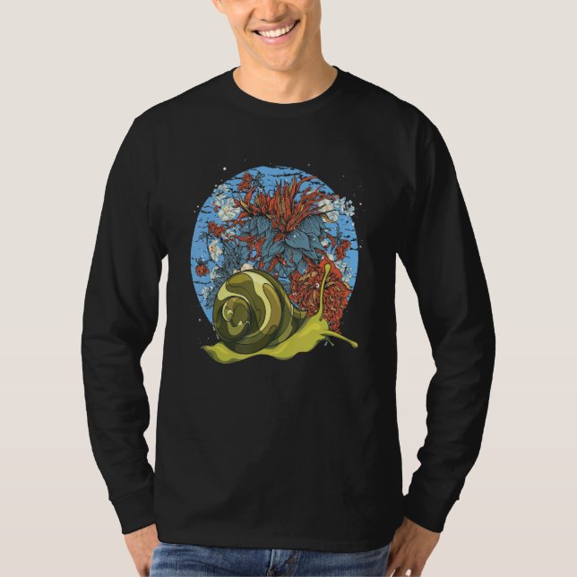 Blommor Garden Gastropod Slug Flat från pappersmas T Shirt (Framsida)
