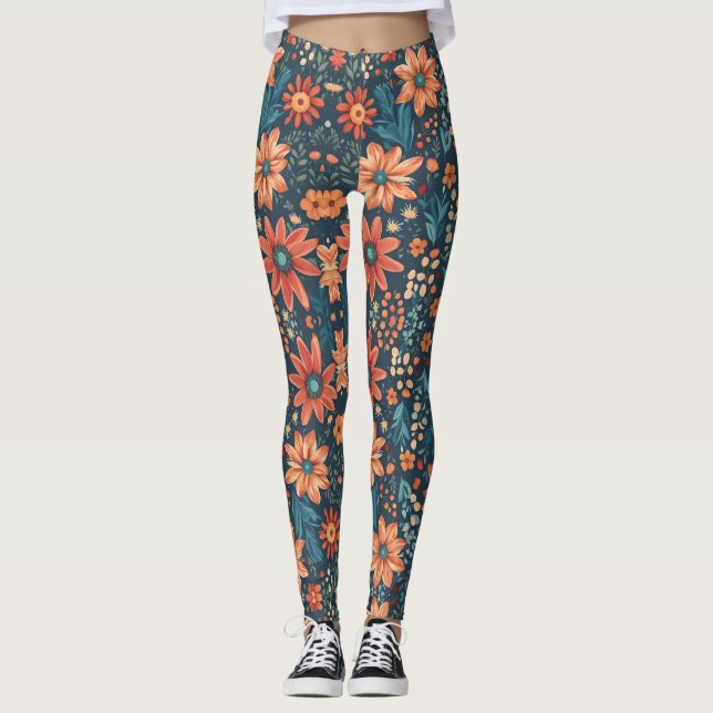 Blommor Garden Magic Leggings (Framsida)