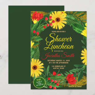 Blommor Garden Party Luncheon Shower Inbjudningar