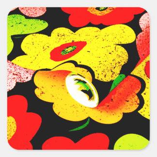 Blommor Garden Turcos Mauve Brown, blommor garde Fyrkantigt Klistermärke