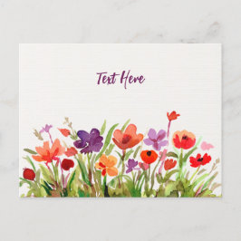 Blommor Garden Watercolor Postcard Vykort