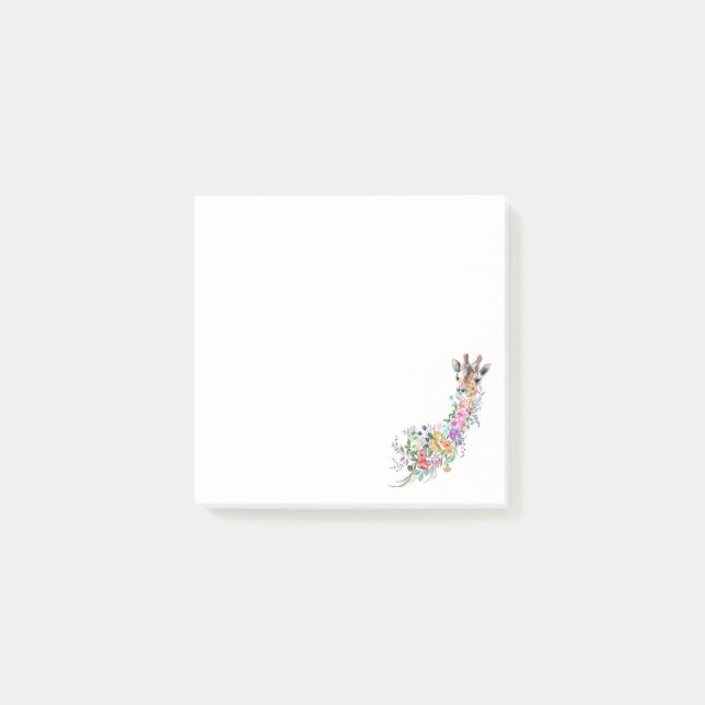 Blommor Giraffe Sticky Notes Post-it Block (Framsida)