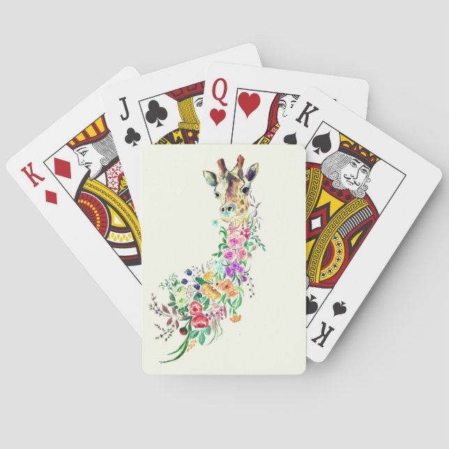 Blommor Giraffe-uppspelningskort Casinokort (Baksidan)