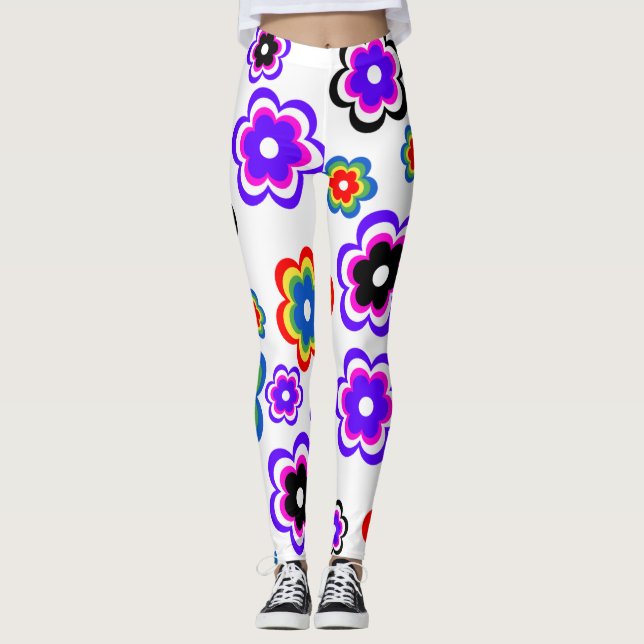 Blommor Girls lagging Leggings (Framsida)