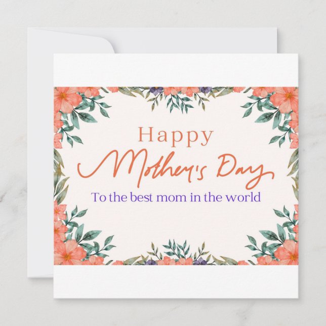 Blommor Glad mors dag hälsningskort Julkort (Framsida)