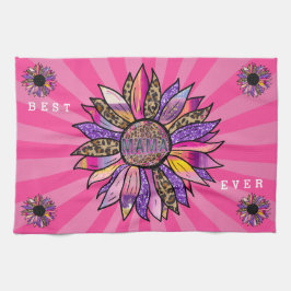 Blommor Glitter Anpassa Mamma Kökshandduk