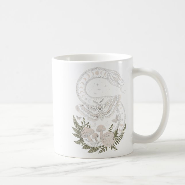 Blommor Goblincore Moth Butterfly Monophases Cotta Kaffemugg (Höger)