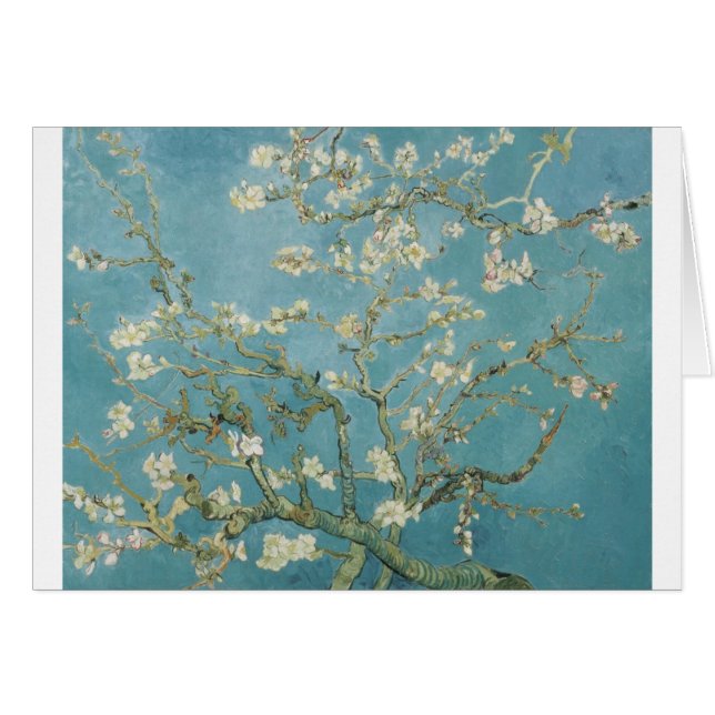 Blommor Gogh förgrena sig mandelblommarnaturen Hälsningskort (Framsidan Horizontal)