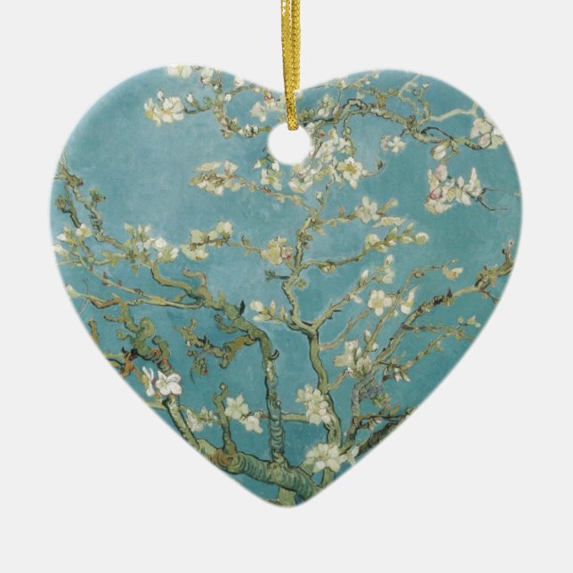 Blommor Gogh förgrena sig mandelblommarnaturen Julgransprydnad Keramik (Framsidan)