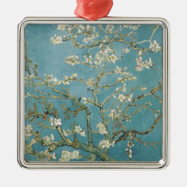 Blommor Gogh förgrena sig mandelblommarnaturen Julgransprydnad Metall (Framsidan)