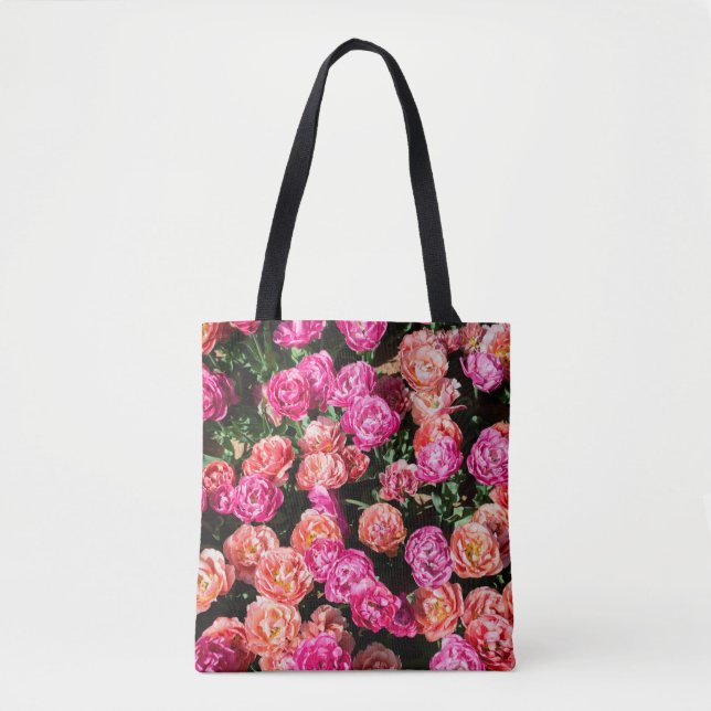 Blommor gör en blommigt bakgrund struktur tygkasse (Framsida)