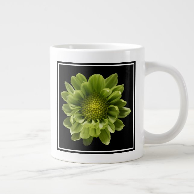 Blommor | Grönt Chrysanthemum Jumbo Mugg (Höger)