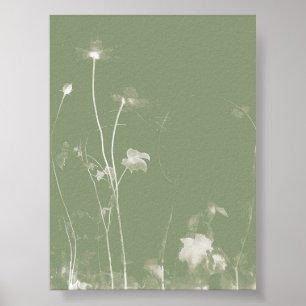 Blommor, Grönt, jodblomma, cyanotyp 2 Poster