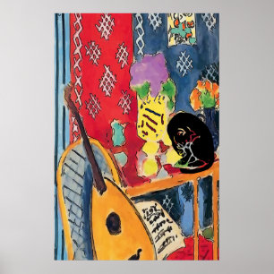 Blommor Guitar & Black Cat Poster