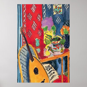 Blommor Guitar & Guld Fish Poster