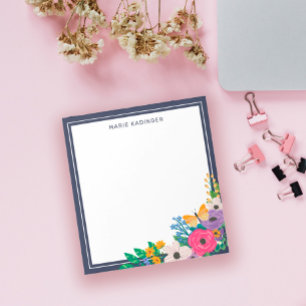 Blommor Gul Fjäril Lägg Till Ditt Namn Anteckningsblock