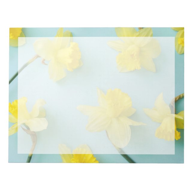 Blommor | Gult Daffodils Anteckningsblock (Framsida)