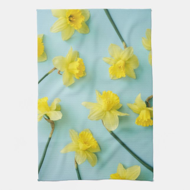 Blommor | Gult Daffodils Kökshandduk (Vertikal)