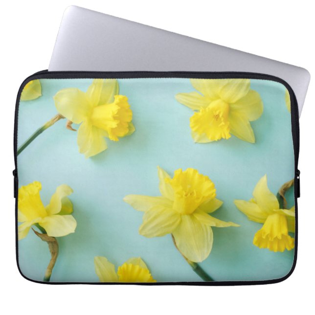 Blommor | Gult Daffodils Laptop Fodral (Framsidan)