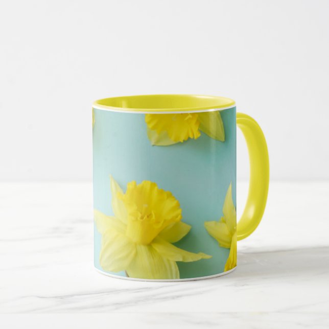 Blommor | Gult Daffodils Mugg (Framsida höger)
