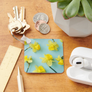 Blommor Gult Daffodils Nyckelring