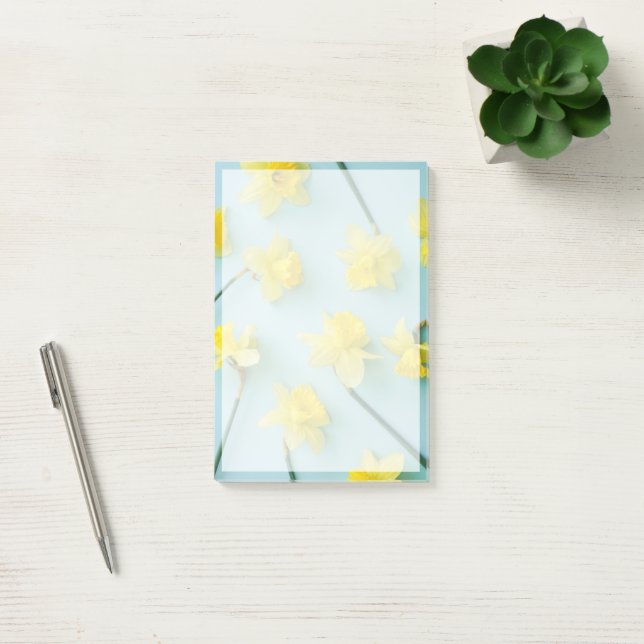 Blommor | Gult Daffodils Post-it Block (Kontor)