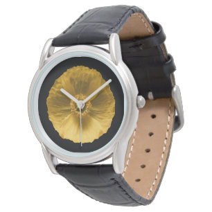 Blommor   Gult Poppy Armbandsur