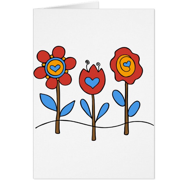 blommor hälsningskort (Framsidan)