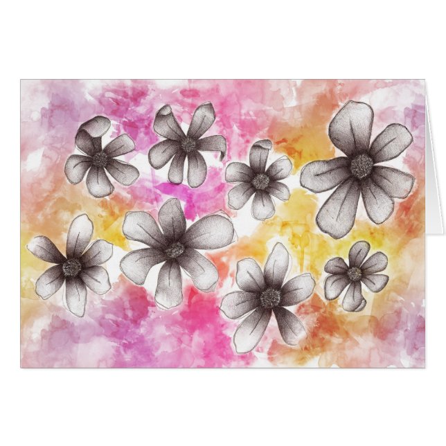 blommor hälsningskort (Framsidan Horizontal)