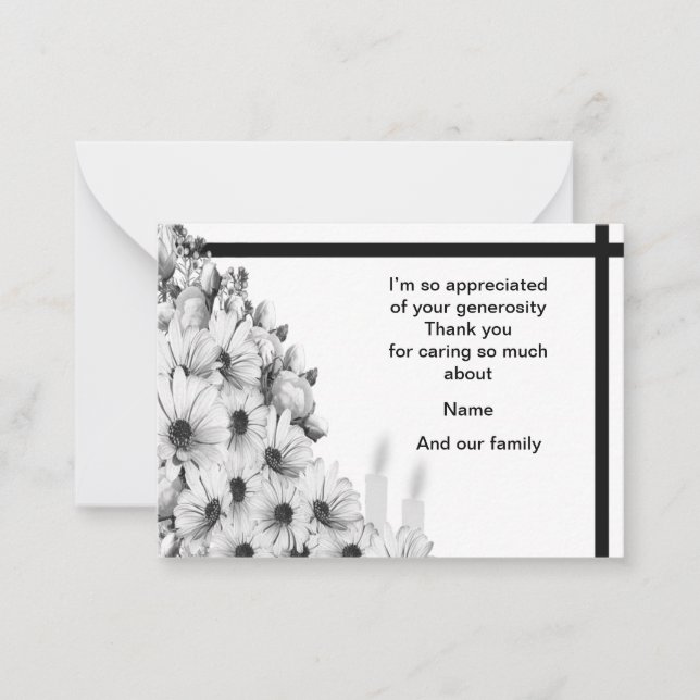 Blommor har tackkort anteckningskort (Framsida)