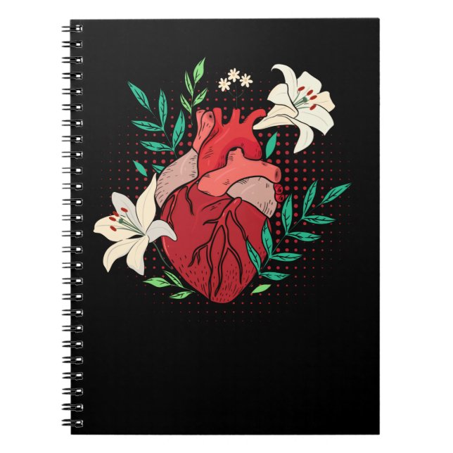 Blommor Heart  Kardiolog Anteckningsbok (Framsidan)