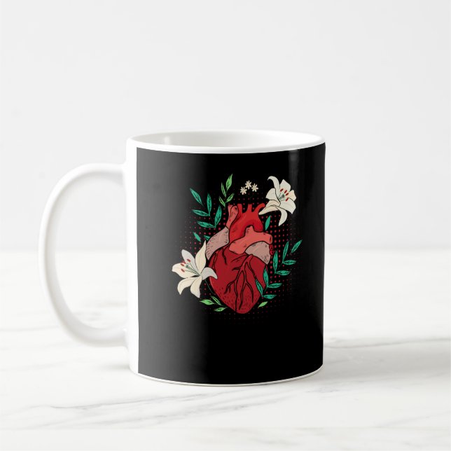 Blommor Heart  Kardiolog Kaffemugg (Vänster)