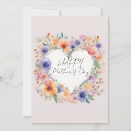 Blommor Heart Shape Lycklig Mors dag Inbjudningar