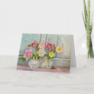 Blommor Hellebores i Vas Kort