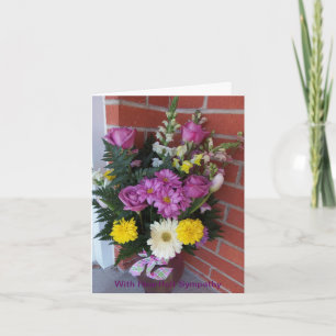 Blommor, hjärtfilt, hennes sympati kort